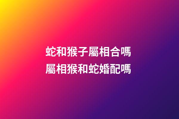 蛇和猴子屬相合嗎 屬相猴和蛇婚配嗎-第1張-觀點-玄機派